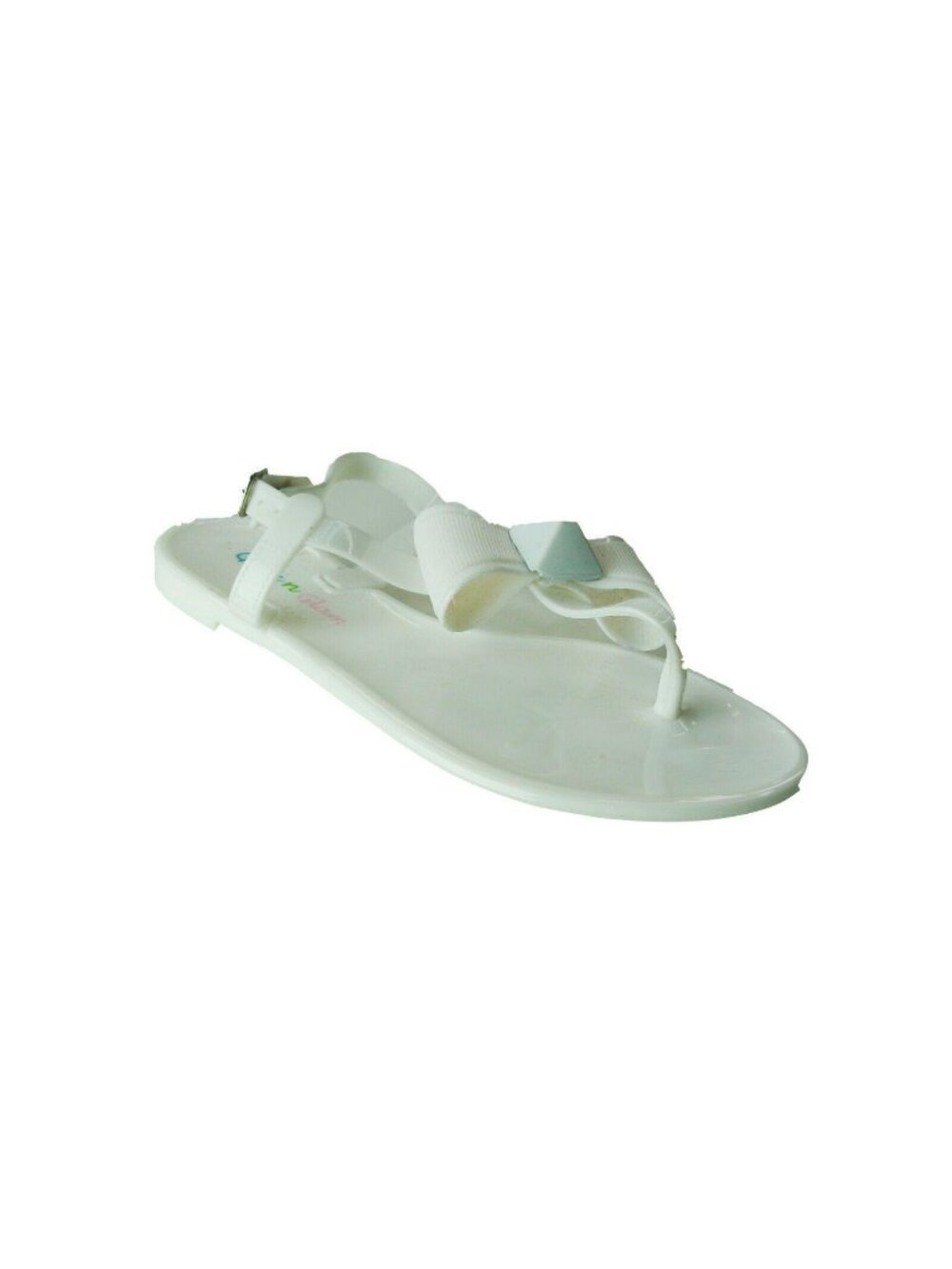 White Bow Jelly Sandals Size 2 Glitz N Glam